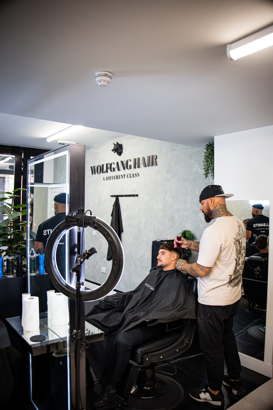 Inside the Wolfgang Hair barbershop on Pocklingtons Walk, Leicester