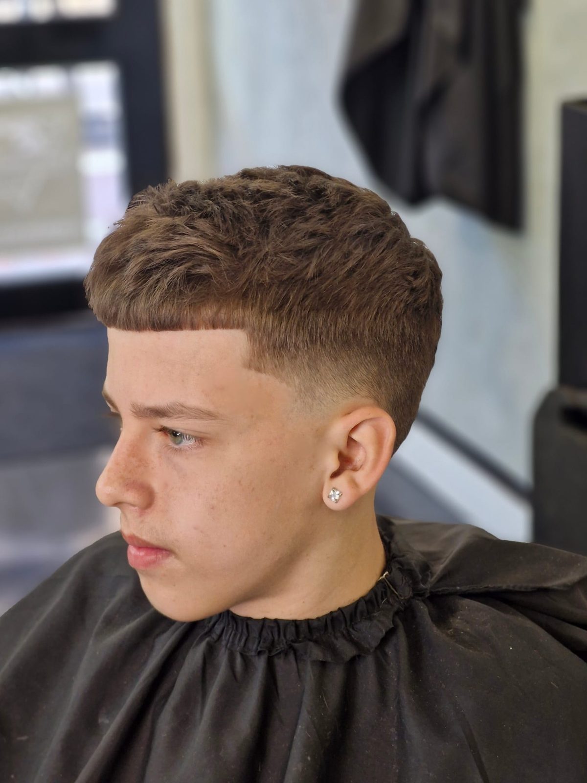 Textured crop with skin fade at Wolfgang Hair Leicester